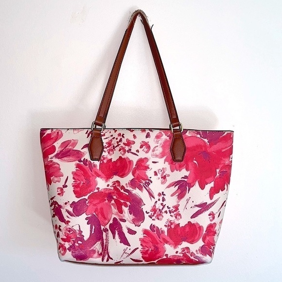 Anne Klein Pink Floral Tote - Picture 2 of 8